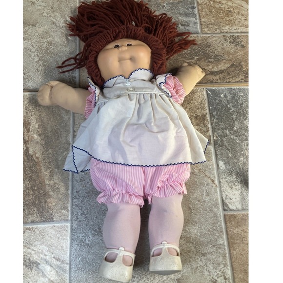 Vintage Cabbage Patch Kid Doll Brown Yarn Hair Child Toy Collectible‎